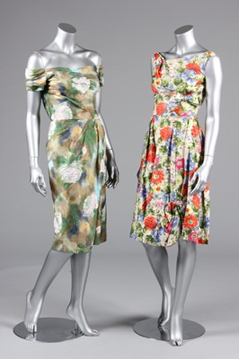 Lot 47 - Two Ceil Chapman floral printed cotton dresses,...