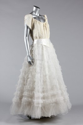 Lot 129 - A Zandra Rhodes flounced tulle and printed...
