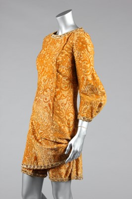 Lot 99 - A Chanel couture golden cut-velvet shorts...