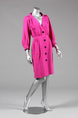 Lot 135 - An Yves Saint Laurent couture fuchsia silk...
