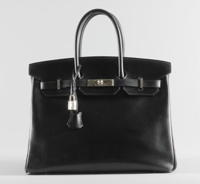 Lot 16 - An Hermès black box calf leather Birkin, 1999,...