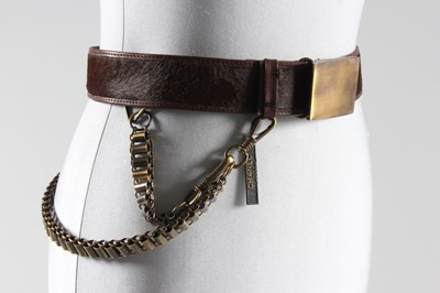 Lot 10 - Two belts, comprising: brown hide Chanel...
