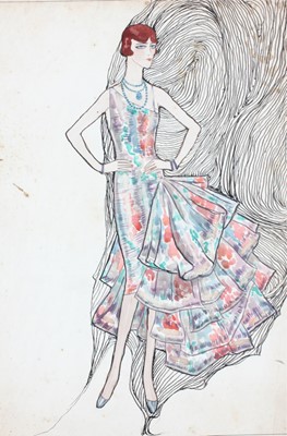 Lot 29 - Elliot Hodgkin fashion sketches, circa 1928-9,...