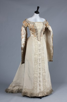 Lot 48 - A Charles Frederick Worth brocaded satin...