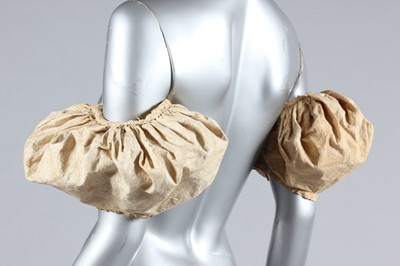 Lot 37 - A rare pair of starched calico sleeve puffers,...