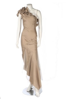 Lot 288 - A John Galliano fabric rose-trimmed satin and...