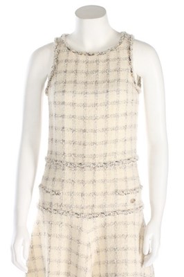Lot 44 - A Chanel ivory tweed shift dress, 2000s,...