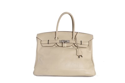 Lot 56 - An Hermès ecru soft leather Birkin 35, 2009,...