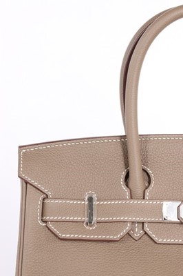 Lot 55 - An Hermès étoupe togo leather Birkin 30, 2016,...