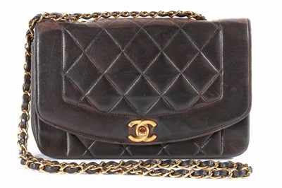 Lot 3 - A Chanel quilted brown lambskin leather 'Diana'...