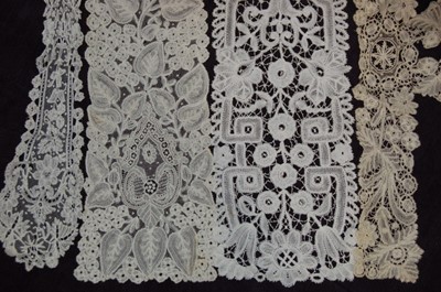 Lot 412 - A group of Brussels lace collars and trimmings,...