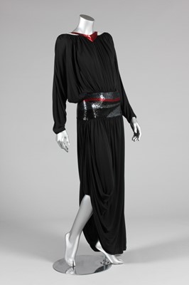 Lot 74 - A Yuki black jersey evening gown, probably...