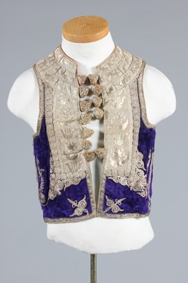 Lot 89 - An elaborately embroidered purple velvet...