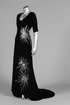 Lot 99 - An Alexander McQueen midnight blue velvet...