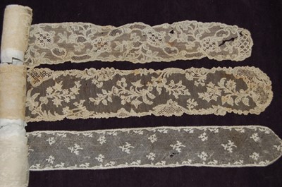 Lot 447 - Six pairs of lappets, comprising: Alencon...