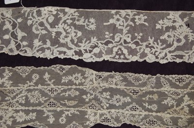 Lot 451 - A Brussels bobbin lace flounce, 1760s, 16 by...