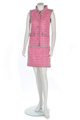 Lot 49 - A Chanel shocking-pink tweed dress, circa 2014,...