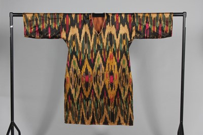 Lot 382 - Five ikat silk panels, Central Asia, early...