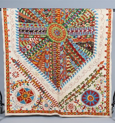 Lot 396 - A large embroidered Susani, Uzbekistan, modern,...
