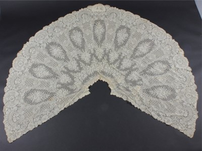 Lot 418 - A large imitation Chantilly ivory mohair...