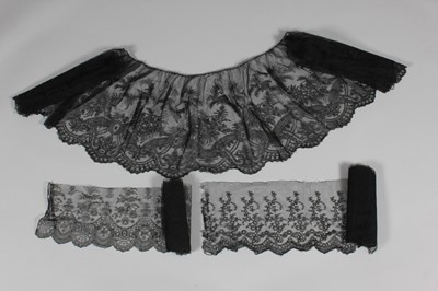 Lot 419 - Chantilly style dress flounces and skirt...