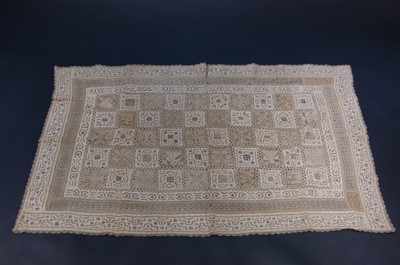 Lot 431 - A fine filet and cutwork panel, 16th century,...