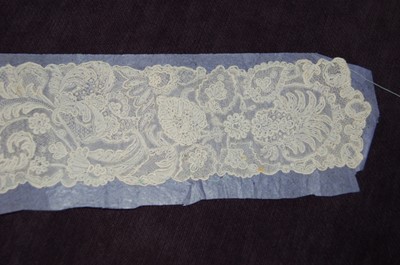 Lot 437 - A rare Flemish needlepoint lappet, circa...
