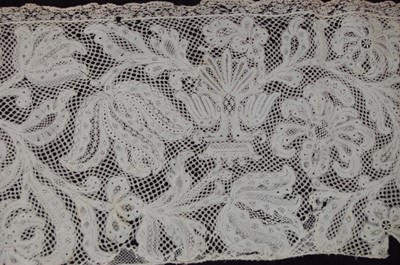 Lot 455 - An interesting flounce of Milanese bobbin...