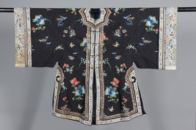 Lot 340 - A lady's black silk gauze informal robe, chang-...