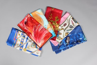Lot 30 - Six Hermès scarves, 1980s-90s, including...