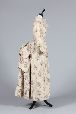 Lot 12 - A Chine taffeta dress, early 1870s, formed...