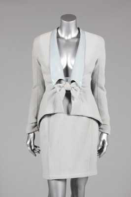 Lot 21 - A Thierry Mugler powder blue moss crepe suit,...