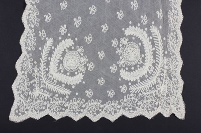 Lot 410 - A Brussels applique bridal veil, circa 1920,...