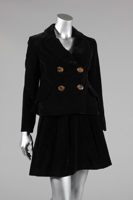 Lot 48 - A Vivienne Westwood black velvet suit, 1986,...