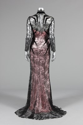 Lot 148 - A dramatic Thierry Mugler pink satin and black...