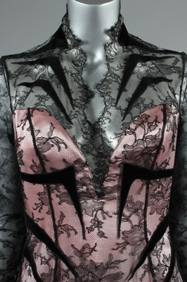Lot 148 - A dramatic Thierry Mugler pink satin and black...