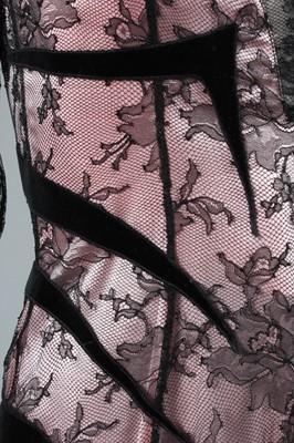 Lot 148 - A dramatic Thierry Mugler pink satin and black...