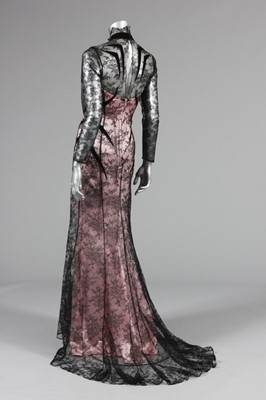 Lot 148 - A dramatic Thierry Mugler pink satin and black...
