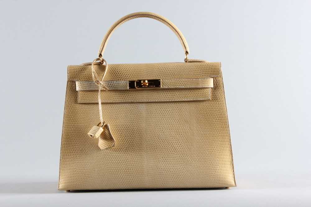 Lot 9 - An Hermès caramel lizard Kelly bag, 1996,...
