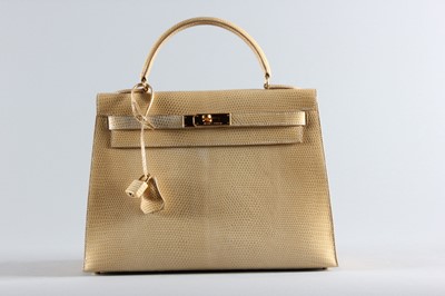 Lot 9 - An Hermès caramel lizard Kelly bag, 1996,...