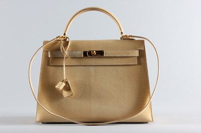 Lot 9 - An Hermès caramel lizard Kelly bag, 1996,...