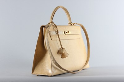 Lot 9 - An Hermès caramel lizard Kelly bag, 1996,...