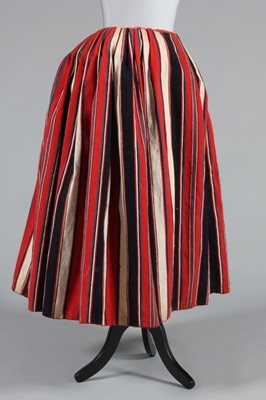 Lot 33 - A striped homespun wool 'revolutionary' skirt,...