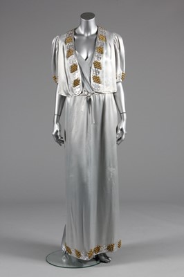 Lot 60 - A Jeanne Lanvin couture silver satin-faced...