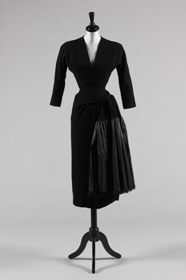 Lot 78 - A Balenciaga couture black wool and taffeta...