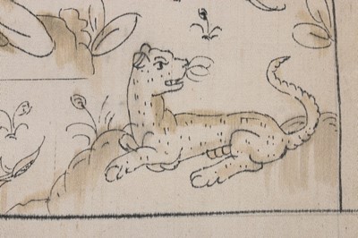 Lot 85 - A rare original cartoon for a stumpwork,...
