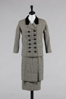 Lot 82 - A Balenciaga couture black and white tweed...