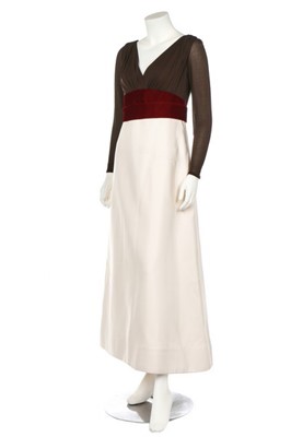 Lot 21 - A Pierre Balmain couture ivory zibeline...