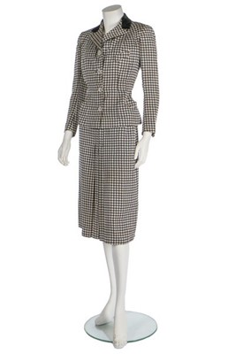 Lot 128 - A Jeanne Lanvin couture printed black and...