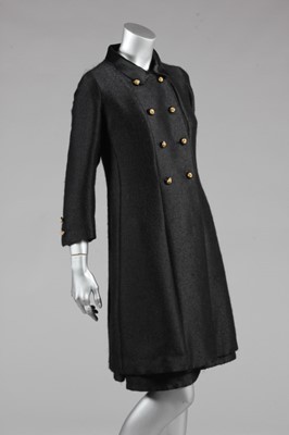 Lot 135 - A Chanel couture charcoal grey mohair coat and...